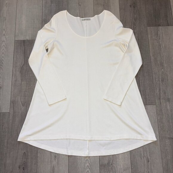 Bryn Walker Tunic Dress Womens XL Ivory Soft Knit Lagenlook Coastal Minimal - Picture 1 of 10